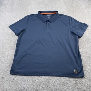Duluth 40 Grit Polo Shirt Mens 2XL Blue‎ Snap Neck Performance Textured Workwear